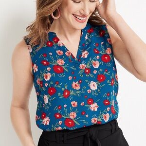 Maurices Blue Floral Blouse